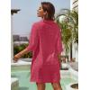 imageBlooming Jelly Womens Swimsuit Coverups White Chiffon Bikini Swimwear Beach Cover Up Dress ShirtBean Paste Red