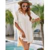 imageBlooming Jelly Womens Swimsuit Coverups White Chiffon Bikini Swimwear Beach Cover Up Dress ShirtBeige
