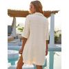 imageBlooming Jelly Womens Swimsuit Coverups White Chiffon Bikini Swimwear Beach Cover Up Dress ShirtBeige