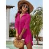 imageBlooming Jelly Womens Swimsuit Coverups White Chiffon Bikini Swimwear Beach Cover Up Dress ShirtBright Pink