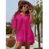 imageBlooming Jelly Womens Swimsuit Coverups White Chiffon Bikini Swimwear Beach Cover Up Dress ShirtBright Pink