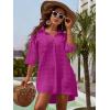 imageBlooming Jelly Womens Swimsuit Coverups White Chiffon Bikini Swimwear Beach Cover Up Dress ShirtDeep Pink