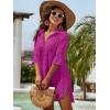 imageBlooming Jelly Womens Swimsuit Coverups White Chiffon Bikini Swimwear Beach Cover Up Dress ShirtDeep Pink