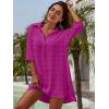 imageBlooming Jelly Womens Swimsuit Coverups White Chiffon Bikini Swimwear Beach Cover Up Dress ShirtDeep Pink