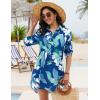 imageBlooming Jelly Womens Swimsuit Coverups White Chiffon Bikini Swimwear Beach Cover Up Dress ShirtFloral Print
