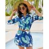 imageBlooming Jelly Womens Swimsuit Coverups White Chiffon Bikini Swimwear Beach Cover Up Dress ShirtFloral Print