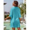 imageBlooming Jelly Womens Swimsuit Coverups White Chiffon Bikini Swimwear Beach Cover Up Dress ShirtFluorescent Blue