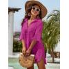 imageBlooming Jelly Womens Swimsuit Coverups White Chiffon Bikini Swimwear Beach Cover Up Dress ShirtFluorescent Red