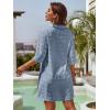 imageBlooming Jelly Womens Swimsuit Coverups White Chiffon Bikini Swimwear Beach Cover Up Dress ShirtHaze Blue