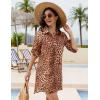 imageBlooming Jelly Womens Swimsuit Coverups White Chiffon Bikini Swimwear Beach Cover Up Dress ShirtLeopard Print