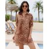 imageBlooming Jelly Womens Swimsuit Coverups White Chiffon Bikini Swimwear Beach Cover Up Dress ShirtLeopard Print