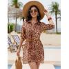 imageBlooming Jelly Womens Swimsuit Coverups White Chiffon Bikini Swimwear Beach Cover Up Dress ShirtLeopard Print
