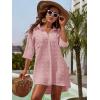 imageBlooming Jelly Womens Swimsuit Coverups White Chiffon Bikini Swimwear Beach Cover Up Dress ShirtPink