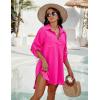 imageBlooming Jelly Womens Swimsuit Coverups White Chiffon Bikini Swimwear Beach Cover Up Dress ShirtSmall Dotred