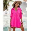 imageBlooming Jelly Womens Swimsuit Coverups White Chiffon Bikini Swimwear Beach Cover Up Dress ShirtSmall Dotred