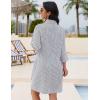 imageBlooming Jelly Womens Swimsuit Coverups White Chiffon Bikini Swimwear Beach Cover Up Dress ShirtStripedgrey and White