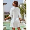 imageBlooming Jelly Womens Swimsuit Coverups White Chiffon Bikini Swimwear Beach Cover Up Dress ShirtWhite
