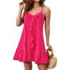 imageBlooming Jelly Women Bathing Suit Cover Up Ruffles Beach Dress Spaghetti Strap Swimsuit Coverup Vacation OutfitsHot Pink
