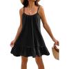 imageBlooming Jelly Womens Bathing Suit Cover Up Swim Beach Dresses Cover Ups Spaghetti Straps Swimsuit Coverups 2025Black