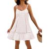 imageBlooming Jelly Womens Bathing Suit Cover Up Swim Beach Dresses Cover Ups Spaghetti Straps Swimsuit Coverups 2025White Polka Dots