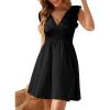 imageBlooming Jelly Womens Swimsuit Coverup Bathing Suit Cover Up Ruffle Sleeve V Neck Swim Cover Up Summer Beach DressBlack