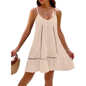 imageBlooming Jelly Womens Bathing Suit Cover Up Swim Beach Dresses Cover Ups Spaghetti Straps Swimsuit Coverups 2025Beige