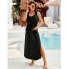 imageBlooming Jelly Women Swimsuit Cover Ups Bathing Suit Coverup Beach Dress Tank Swimwear Cover up with PocketsBlack