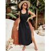 imageBlooming Jelly Women Swimsuit Cover Ups Bathing Suit Coverup Beach Dress Tank Swimwear Cover up with PocketsBlack