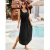 imageBlooming Jelly Women Swimsuit Cover Ups Bathing Suit Coverup Beach Dress Tank Swimwear Cover up with PocketsBlack