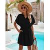 imageBlooming Jelly Womens Bathing Suit Cover Up Swim Swimsuit Coverup Button Down Beach Dress Swimwear Cover Ups 2024Black