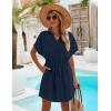 imageBlooming Jelly Womens Bathing Suit Cover Up Swim Swimsuit Coverup Button Down Beach Dress Swimwear Cover Ups 2024Blue