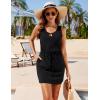 imageBlooming Jelly Womens Beach Cover Ups Dress Sleeveless Mini Swimsuit Coverups Trendy Summer Bathing Suit Cover up PocketsBlack