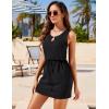 imageBlooming Jelly Womens Beach Cover Ups Dress Sleeveless Mini Swimsuit Coverups Trendy Summer Bathing Suit Cover up PocketsBlack