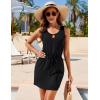 imageBlooming Jelly Womens Beach Cover Ups Dress Sleeveless Mini Swimsuit Coverups Trendy Summer Bathing Suit Cover up PocketsBlack