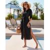 imageBlooming Jelly Womens Long Swimsuit Coverup Button Down Beach Summer Dress 2024 Vacation Bathing Suit Swim Cover Up SwimwearBlack