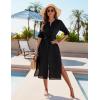 imageBlooming Jelly Womens Long Swimsuit Coverup Button Down Beach Summer Dress 2024 Vacation Bathing Suit Swim Cover Up SwimwearBlack