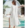 imageBlooming Jelly Womens Long Swimsuit Coverup Button Down Beach Summer Dress 2024 Vacation Bathing Suit Swim Cover Up SwimwearWhite
