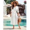 imageBlooming Jelly Womens Long Swimsuit Coverup Button Down Beach Summer Dress 2024 Vacation Bathing Suit Swim Cover Up SwimwearWhite