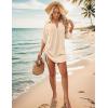 imageBlooming Jelly Womens Swimsuit Coverup Swimwear Beach Cover ups Bathing Suit Cover up Drawstring Shirt Dresses 2024Beige