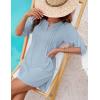 imageBlooming Jelly Womens Swimsuit Coverup Swimwear Beach Cover ups Bathing Suit Cover up Drawstring Shirt Dresses 2024Bhaze Blue
