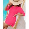 imageBlooming Jelly Womens Swimsuit Coverup Swimwear Beach Cover ups Bathing Suit Cover up Drawstring Shirt Dresses 2024Bhot Pink