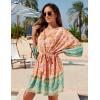 imageBlooming Jelly Womens Swimsuit Coverups Bathing Suit Bikini Swimwear Cover Up VNeck Beach Boho DressesOrangefloral Print