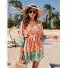 imageBlooming Jelly Womens Swimsuit Coverups Bathing Suit Bikini Swimwear Cover Up VNeck Beach Boho DressesOrangefloral Print