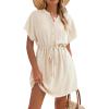 imageBlooming Jelly Womens Bathing Suit Cover Up Swim Swimsuit Coverup Button Down Beach Dress Swimwear Cover Ups 2024Beige