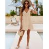 imageBlooming Jelly Women Bathing Suit Cover Up Swim Beach Dresses Cover Ups V Neck Lace Trim Swimsuit CoverupsBeige