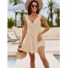 imageBlooming Jelly Women Bathing Suit Cover Up Swim Beach Dresses Cover Ups V Neck Lace Trim Swimsuit CoverupsBeige