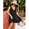imageBlooming Jelly Women Bathing Suit Cover Up Swim Beach Dresses Cover Ups V Neck Lace Trim Swimsuit CoverupsBlack