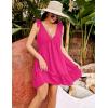 imageBlooming Jelly Women Bathing Suit Cover Up Swim Beach Dresses Cover Ups V Neck Lace Trim Swimsuit CoverupsHot Pink