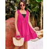 imageBlooming Jelly Women Bathing Suit Cover Up Swim Beach Dresses Cover Ups V Neck Lace Trim Swimsuit CoverupsHot Pink