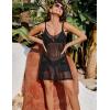 imageBlooming Jelly Womens Crochet Swimsuit Coverups Bathing Suit Swim Cover Up Spaghetti Straps Beach Dresses with PocketsBlack